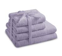 AmeliaHome Set di asciugamani viola 2 asciugamani 50 x 100 cm e 2 teli doccia 70 x 140 cm 100% cotone qualità assorbente Viola Amari