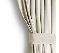 AmeliaHome Set di tende (altezza x larghezza x profondità): 270 x 140 cm, con fermatenda, 54 x 10 cm, effetto velluto, colore beige chiaro, 1 pezzo, tenda decorativa per finestre