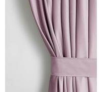 AmeliaHome Set di tende (altezza x larghezza x profondità): 270 x 140 cm, con fermatenda, 54 x 10 cm, effetto velluto, colore: rosa cipria