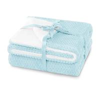AmeliaHome Shleepy - Coperta morbida trapuntata, 130 x 180 cm, effetto pelliccia di agnello, colore: Azzurro