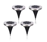 AmeliaHome Solux - Lampade solari per vialetti, 4 pezzi, da giardino, luce bianca fredda