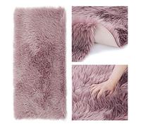 AmeliaHome Tappeto in pelliccia di agnello, rettangolare, Dokka, viola, 50 x 150 cm