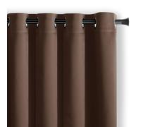 AmeliaHome - Tenda Blackout 140 x 175 cm, colore: cioccolato, 1 pezzo, con occhielli, decorazione per finestre