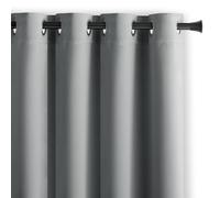 AmeliaHome - Tenda Blackout 140 x 245 cm, colore: argento, 1 pezzo, con occhielli, decorazione per finestre