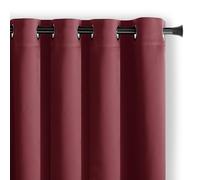 AmeliaHome - Tenda Blackout 140 x 245 cm, colore: rosso vinaccia, 1 pezzo, con occhielli, decorazione per finestre