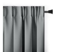 AmeliaHome - Tenda Blackout 140 x 270 cm, colore: argento, 1 pezzo, con occhielli, decorazione per finestre