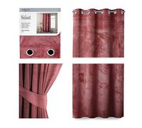 AmeliaHome Tenda oscurante in velluto, 140 x 245 cm, colore rosa antico, 1 pezzo, tenda oscurante per finestra, leggera e brillante, 69780, tenda decorativa con occhielli, 140 x 245 cm