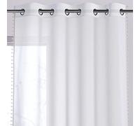 AmeliaHome Tenda semitrasparente, 140 x 270 cm, 1 pezzo, con occhielli, colore bianco