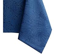 AmeliaHome, tovaglia idrorepellente, design a effetto loto, Poliestere Blu scuro Gaia 140x140 cm rund