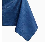 AmeliaHome, tovaglia idrorepellente, design a effetto loto, Poliestere Blu scuro Vesta 120x160 cm oval