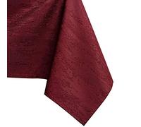 AmeliaHome, tovaglia idrorepellente, design a effetto loto, Poliestere Bordeaux Vesta 140x280 cm