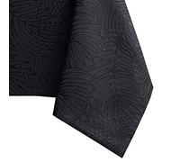 AmeliaHome, tovaglia idrorepellente, design a effetto loto, Poliestere Nero Gaia 100x100 cm rund