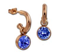 Amello Orecchini In Acciaio Inox Blu Swarovski Elements Rosa Oro ESOS51B