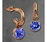 Amello Orecchini in Acciaio Swarovski Elements Ohrhänger Rosé Blu ESOS51B