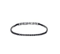 AMEN ACBRTNN Bracciale Tennis in Acciaio Nero con Zirconi Neri