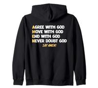 AMEN Acronym Christian Faith Bible Verse For Men Women Kids Felpa con Cappuccio