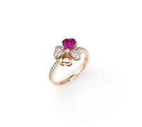 Amen Anello da Donna Collezione Amore. Anello in Argento 925 di Colore rosè con zirconi Bianchi e Viola. Anello di Misura 10 Trendy cod. RQURR-10