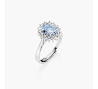 AMEN ANLDGBBAC2 Anello Adattabile Royal Lady Zircone Acquamarina