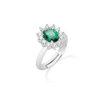 AMEN ANLDGBBVE2 Anello Adattabile Royal Lady Zircone Verde