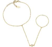 Amen Baciamano da Donna Colllezione Baciamano. Gioiello Realizzato in Argento 925 di Colore Oro con Zircone Bianco. La Referenza È Bamagbz2
