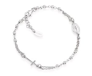 AMEN Bomboniere Comunione Cresima Bracciale Rosario Argento Donna Uomo BROB3