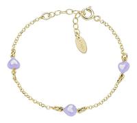 Amen Bracciale Bambina Collezione Junior. Gioiello Realizzato in Argento 925 di Colore Oro e Smalto Lilla e Bianco. Lunghezza: 14 + 3 cm. La referenza è BRJ3CUGLI3