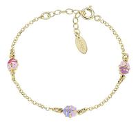 Amen Bracciale Bambina Collezione Junior. Gioiello Realizzato in Argento 925 di Colore Oro e Smalto Rosa, Fucsia e Lilla. Lunghezza: 14 + 3 cm. La referenza è BRJ3COGM3