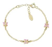 Amen Bracciale Bambina Collezione Junior. Gioiello Realizzato in Argento 925 di Colore Oro e Smalto Rosa e Fucsia. Lunghezza: 14 + 3 cm. La referenza è BRJ3FAGRO3