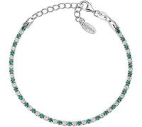 Amen Bracciale BTABBVE16 Argento Bicolore Donna Tennis con Pietre Bianche e Verdi