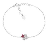 BRACCIALE QUADRICUORE ZIRCONI BIANCHI E ROSSI DONNA AMEN