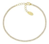 Amen Bracciale da Donna Bracciale in Argento 925 con zirconi Bianchi di Colore Oro, Lunghezza Pari a 17 + 3,5 cm; diamentro di 1 mm. La referenza è: BT1GB17