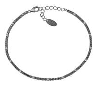 Amen Bracciale da Donna Bracciale in Argento 925 con zirconi Neri e Bianchi di Colore rutenio, Lunghezza Pari a 17 + 3,5 cm; diamentro di 1 mm. La referenza è: BT1NNB17