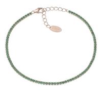 Bracciale Tennis donna Argento 925 Amen rosato con zirconi verdi BT1RVE17