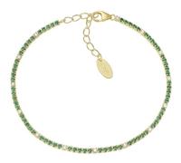 Amen Bracciale da Donna Bracciale in Argento 925 con zirconi Verdi e Bianchi di Colore Oro, Lunghezza Pari a 17 + 3,5 cm; diamentro di 1 mm. La referenza è: BT1GVEB17