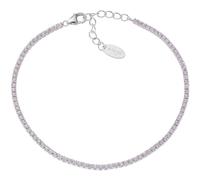 Amen Bracciale donna Tennis BT1BRO17, Argento 925 rodiato, zirconi rosa 1 mm, 17+3,5 cm