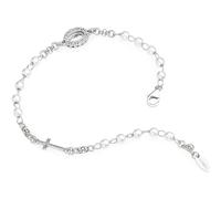 Amen Bracciale da donna Bracciale rosario in argento 925 e perle, con miracolosa pavè. Colore: rodio. La referenza è brobbz-m3