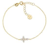 BRACCIALE DORATO CROCE E ZIRCONI BIANCHI DONNA AMEN
