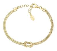 Amen Bracciale da Donna Collezione Nodo d'Amore. Bracciale in Argento 925 di Colore Oro Giallo. Lunghezza: 16 + 3 cm. La referenza è BRNOAMGG16