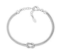 Amen Bracciale da Donna Collezione Nodo d'Amore. Bracciale in Argento 925 rodiato e Oro. Lunghezza: 16 + 3 cm. La referenza è BRNOAMBG16