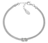 Amen Bracciale da Donna Collezione Nodo d'Amore. Gioiello Realizzato in Argento 925 di Colore rodio e zirconi Bianchi. Lunghezza: 16 + 3 cm. La referenza è BRNOAMBBZ16