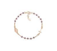 Amen Bracciale da Donna Collezione rosari. Bracciale Rosario in Argento 925 di Colore rosè e Cristalli Vinaccia. Lunghezza 18+2cm e grani del Diametro di 3mm. La referenza è brorl3