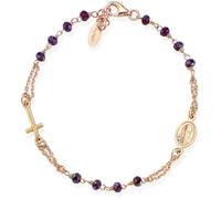 BRACCIALE ROSARIO ROSE' CRISTALLI AMARANTO UOMO-DONNA AMEN