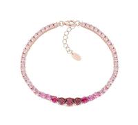 Amen Bracciale da Donna Collezione Tennis. Gioiello in Argento 925 con placcatura rosè e zirconi Multicolor Rossi. Lunghezza: 16+3 cm. La referenza è: BTSCRR.