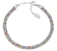 Amen Bracciale da Donna Collezione Tennis Mania. Gioiello Realizzato in Argento 925 di Colore rodio e zirconi Multicolor. Lunghezza: 16 + 3 cm. La referenza è BR3TNBM