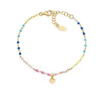 Amen Bracciale Cuore in Argento Dorato con Smalto