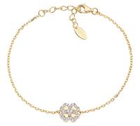 Amen Bracciale da Donna Collezione Ti Amo. Bracciale in Argento 925 e zirconi Bianchi Bracciale in Argento Dorato. Lunghezza: 16+3cm Diametro Charm: 1cm.. La referenza è BRQCLGBZ