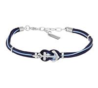 Amen Bracciale da Uomo della Collezione Io & Te Bracciale in Acciaio Lucido con Cordino Nautico Blu e Azzurro e Charm a Forma di Ancora. Le Misure Sono 19 + 3 cm. La referenza è ACBRYIABLA19