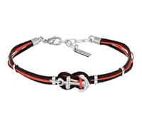 Amen Bracciale da Uomo della Collezione Io & Te Bracciale in Acciaio Lucido con Cordino Nautico Nero e Rosso e Charm a Forma di Ancora. Le Misure Sono 19 + 3 cm. La referenza è ACBRYIANR19
