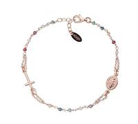 Thierry Mugler Bracciale da Donna di Amen della Collezione rosari della Stagione s21. Gioiello Realizzato in Argento 925 con Finiture rosè. Lunghezza: 18+2 cm, grani ø 2,5mm. La referenza è bro25rmu3