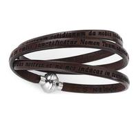 AMEN - Bracciale In Pelle - Collezione Classic - Colore Marrone - Misura 60 Padre Nostro Latino